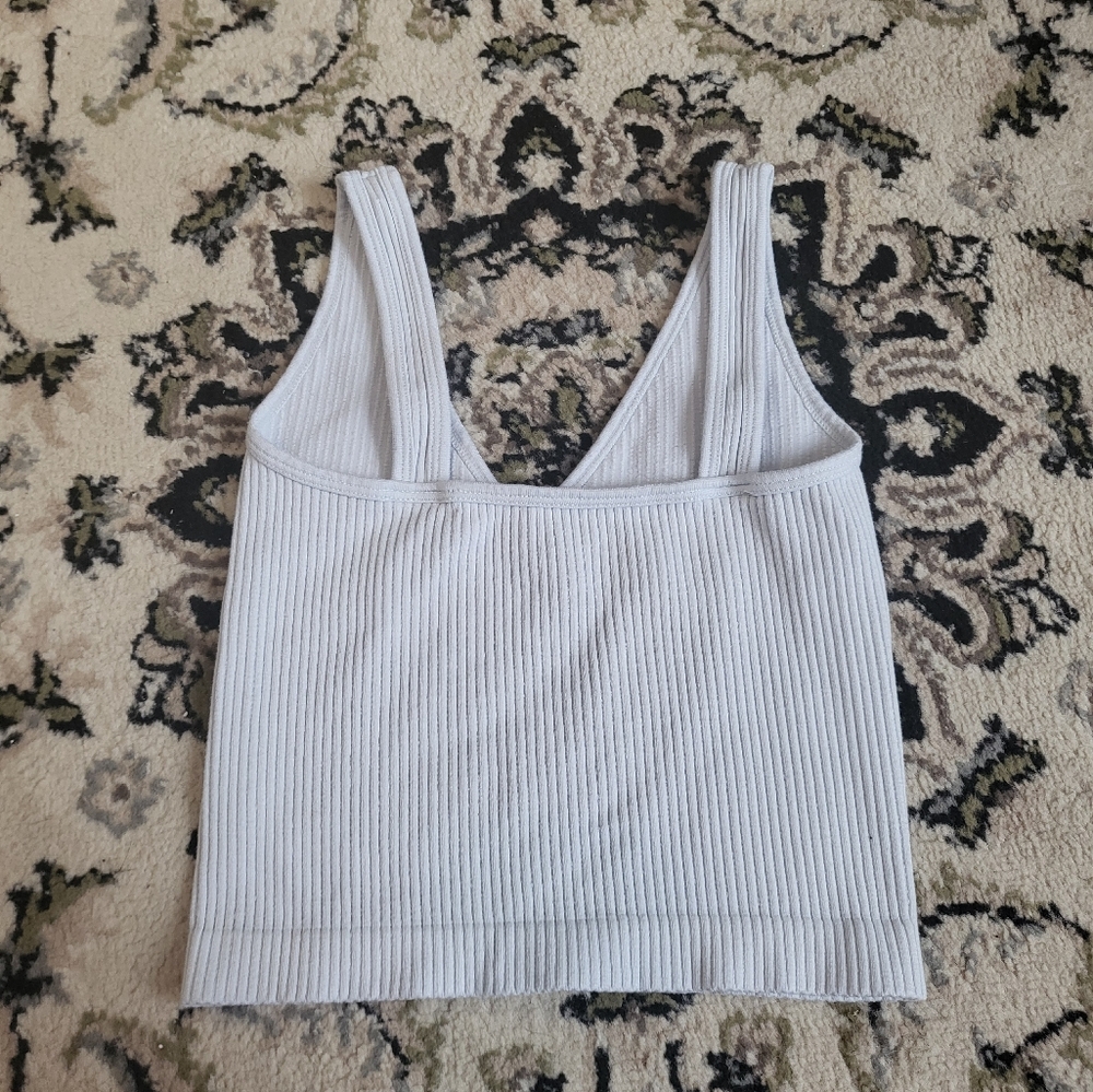 White Ribbed Knit Tank Top - Picture 4 of 4